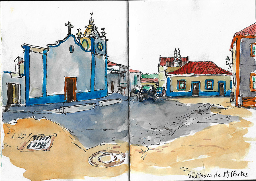 Voyage au Portugal, juin 2018, croquis aquarellés  Alain Ducros