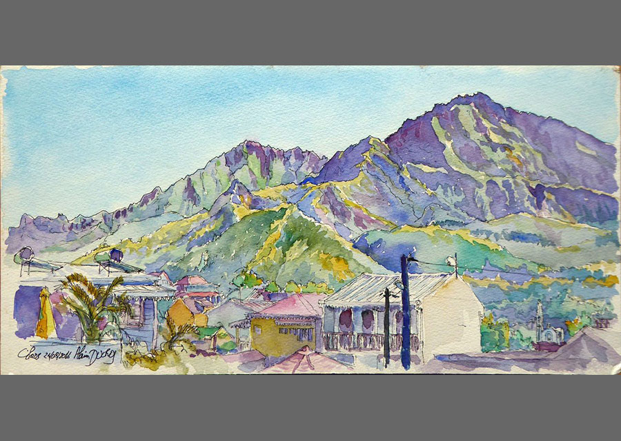 Croquis de l'île de La Réunion, croquis aquarellés  Alain Ducros